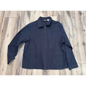 L.L. Bean Womens Petite Traveler Navy Full-Zip Jacket Size 16 Pet. OFN24 Cotton